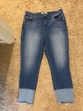 SkinnyGirl Blue Women's Cropped Raw-Hem Jeans